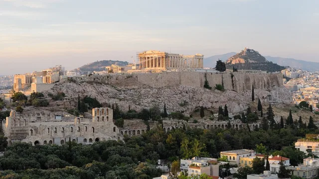 The Acropolis in Athens, Greece.